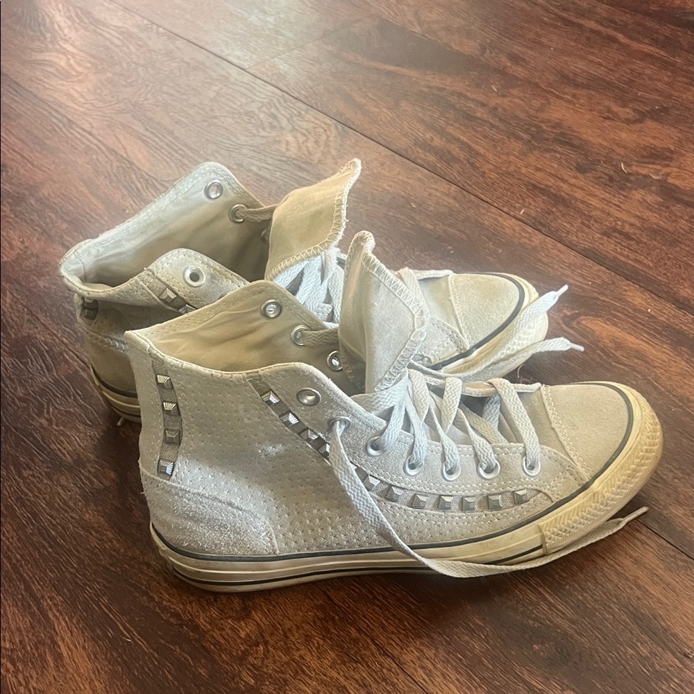 Converse White Studded High-Tops